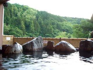 温泉に浸かった時の視界はこんな感じ
