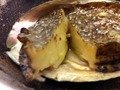 観洋での夕食　あわびの踊り焼き